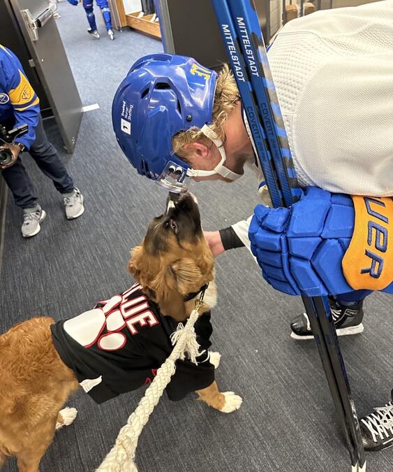 Blue spends morning with Buffalo Sabres during practice